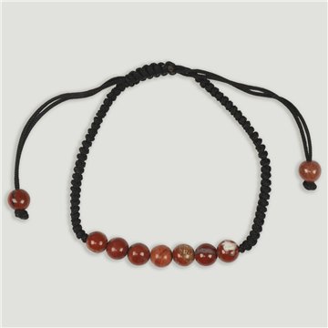 Pulsera hilo 7 bolitas Jaspe brecha 6mm