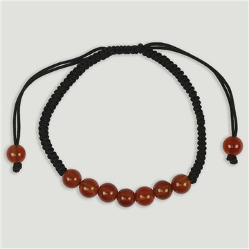 Pulsera hilo 7 bolitas Ágata Cornalina 6mm