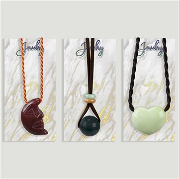 Pendant with Cord. Assorted Minerals and Shapes