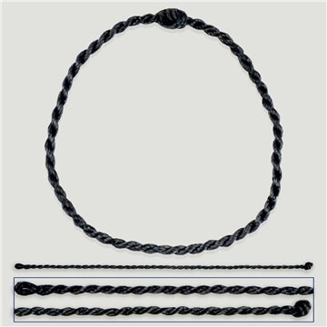 Black Braided Cotton Bracelet Cord. 20cm. Thickness: 2mm