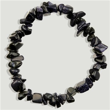 Pulseira Chip. 16. Mineral Aventurina Azul Dourada