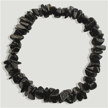 Pulsera chip elástica. Turmalina negra. 