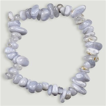 Stretch chip bracelet. Chalcedony.