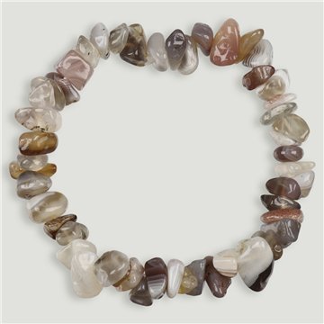 Pulseira elástica com chip. Ágata do Botswana.