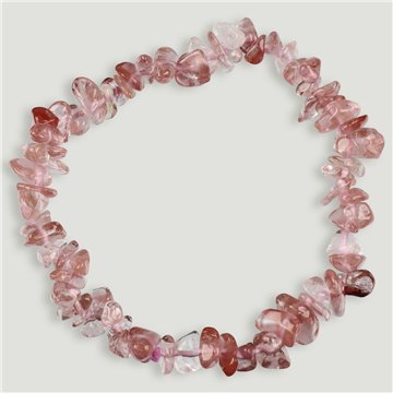 Elastic chip bracelet. Strawberry quartz