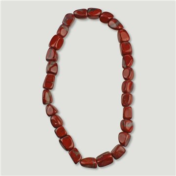 Collar mineral elástico rodado de 40cm. Jaspe Rojo