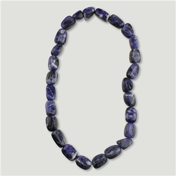 Collar mineral elástico rodado de 40cm. Sodalita
