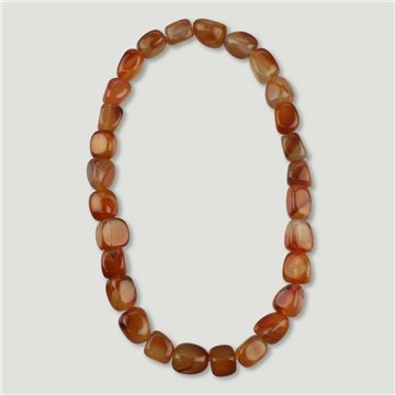 Collar mineral elástico rodado de 40cm. Cornalina
