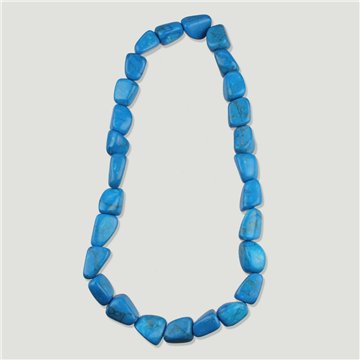 Collar mineral elástico rodado de 40cm. Howlita az