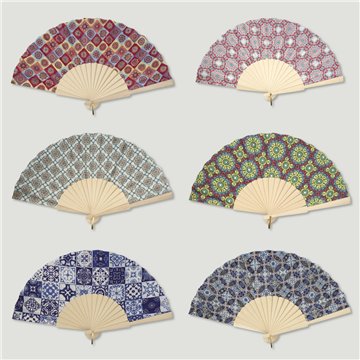 Wooden fan. 11. Model Various Print. Surtidos