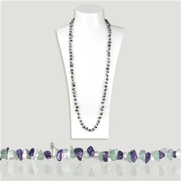 Collier chips. 06. Quartz mixtes - 90cm env.