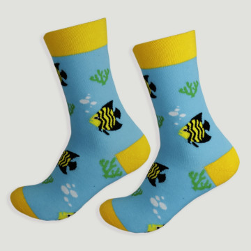 Chaussettes. 41. Modèle : Poissons