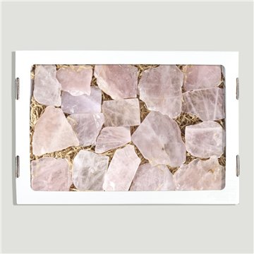 Caja. Cuarzo Rosa. Chapas. 26x17cm