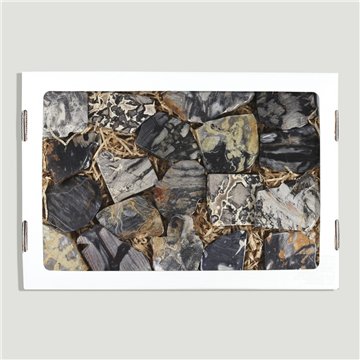 Caja. Jaspe Hoja de Plata. Chapas. 26x17cm