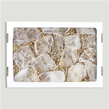 Caja. Cristal de Roca. Chapas. 26x17cm