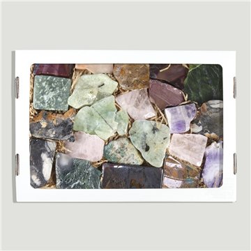 Caja. Minerales surtidos. Chapas. 26x17cm