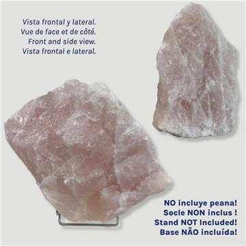 Quartzo Rosa grande. 15,448 kg. Aprox. 37x25x15 cm.