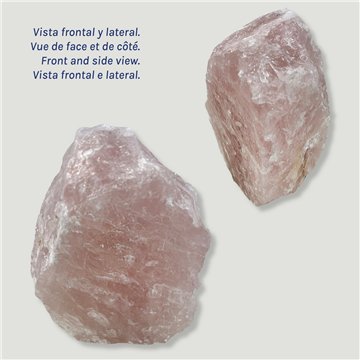 Cuarzo Rosa grande. 3,11kgs. 16x12x7cm aprox.