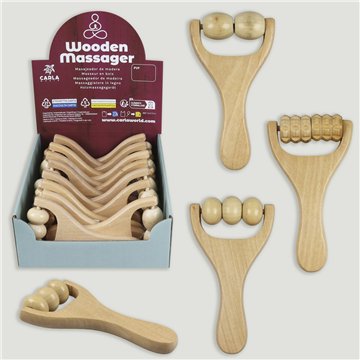 WOODEN MASSAGER. 3 Modelos madera mango. 15x8x2cm