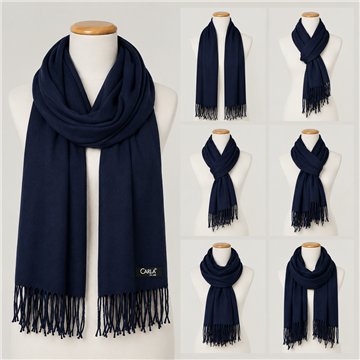 Pashmina. 02. 100% Poliéster. 68x172cm. Color: Azul Marino. Modelo: Calma