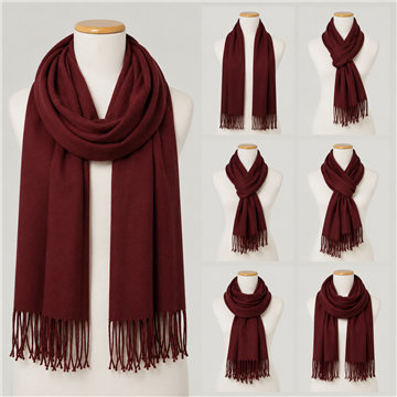 Pashmina. 03. 100% Poliéster. 68x172cm. Color: Burdeos. Modelo: Pasión