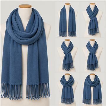Pashmina. 10. 100% Polyester. 68x172cm. Color: Navy Blue. Model: Calm