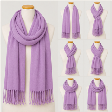 Pashmina. 12. 100% Poliéster. 68x172cm. Color: Lila. Modelo: Energía