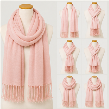 Pashmina. 13. 100% Poliéster. 68x172cm. Color: Rosa Palo. Modelo: Amor
