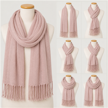Pashmina. 15. 100% Poliéster. 68x172cm. Color: Malva. Modelo: Esperanza