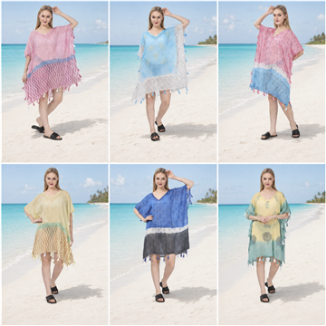 Poncho Algodón. Talla única. 6 Colores surtidos