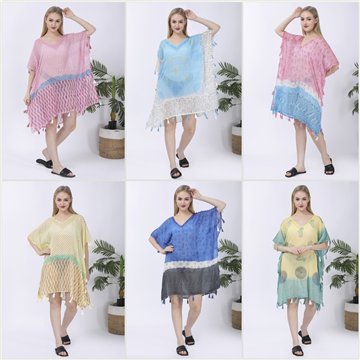 Poncho Algodón. Talla única. 6 Colores surtidos