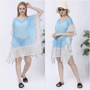 Poncho Algodón. Talla única. 6 Colores surtidos