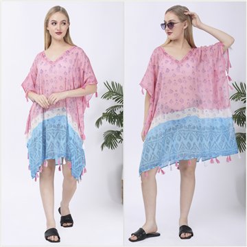 Poncho Algodón. Talla única. 6 Colores surtidos