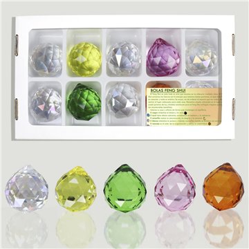 Bola Feng Shui. Colores surtidos. 4cm. (sin cuerda)