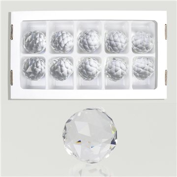 Bola Feng Shui. Blanca. 4cm. (sin cuerda)