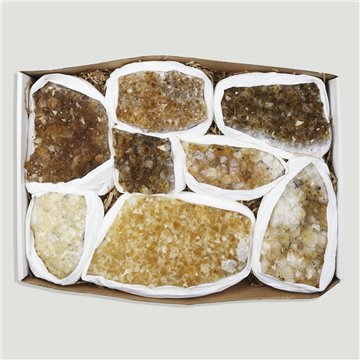 Drusa Citrino. Calidad A. 3-3,5Kg. aprox. Caja 33x22 cm