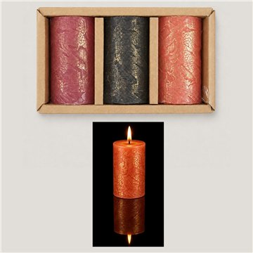 Set de 3 bougies parfumées. Dragon. 3x6cm