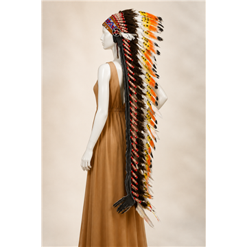 Indian headdress with feathers 70x90cm assorted colors