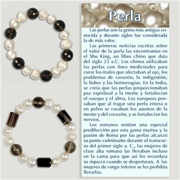 PEARL and MINERALS. Elastic bracelet. Assorted minerals