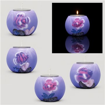Pack of 4 candles. Marine motifs. Fish model