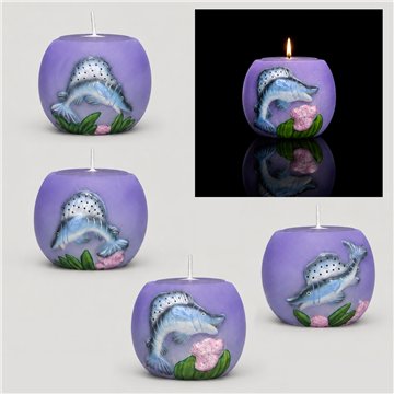 Pack of 4 candles. Marine motifs. Swordfish model