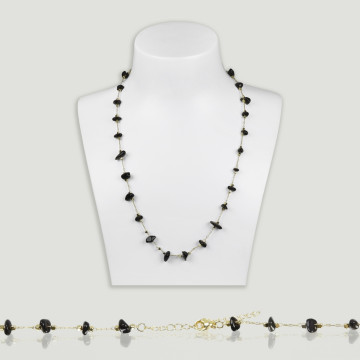 Collar chip Onix cadena dorada 42-47cm