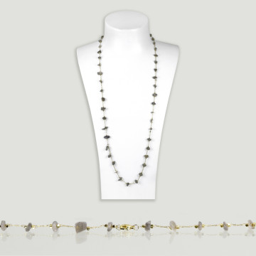 Labradorite chip necklace golden chain 80cm