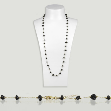 Collar chip Onix cadena dorada 80cm