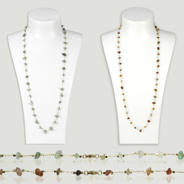 HOOK 05. Necklace 80cm. Model: Green Aventurine and Carnelian.