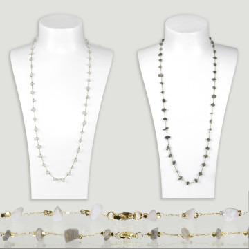 HOOK 11. Necklace 80cm. Model: Labradorite and Moonstone.