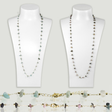 HOOK 13. Necklace 80cm. Model: Amazonite and Bicolour Tourmaline.