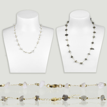 HOOK 14. Necklace 42-47cm. Model: Labradorite and Moonstone.