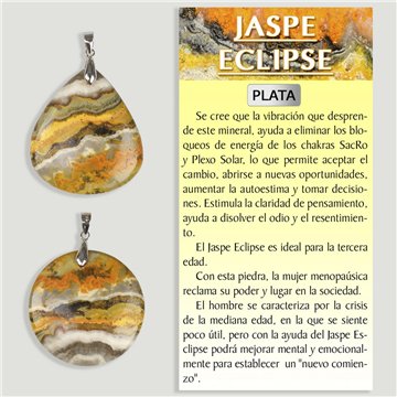 Colgante Plata Jaspe Eclipse Formas Surtidas