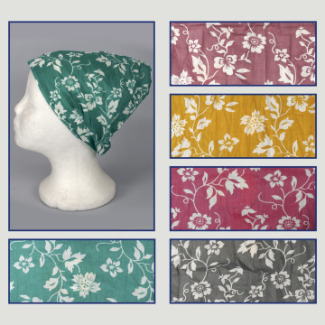 Cotton bandana. 33. White floral. Assorted.